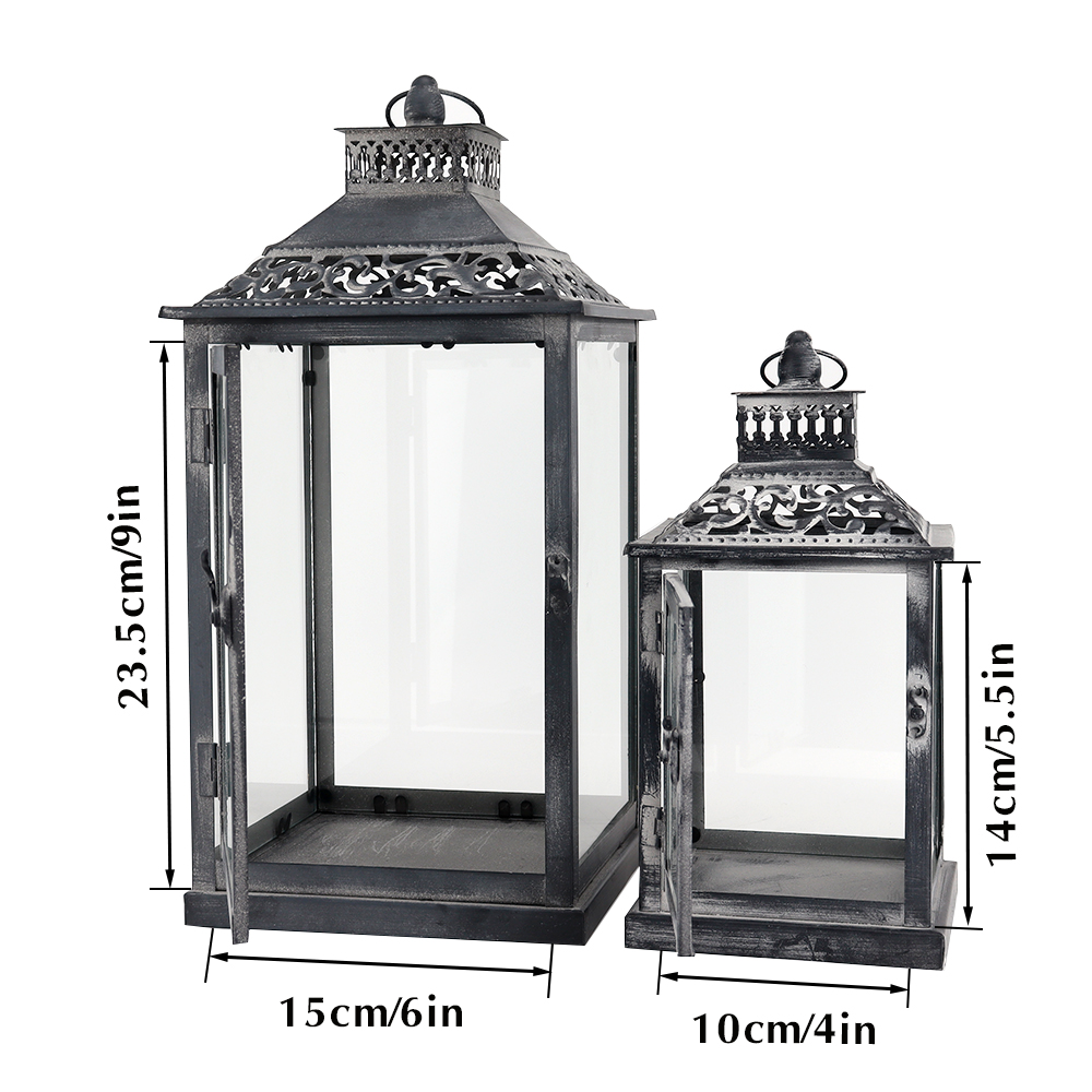 Набор из двух винтажных серых  – обзор и цена Candle Holder Decor