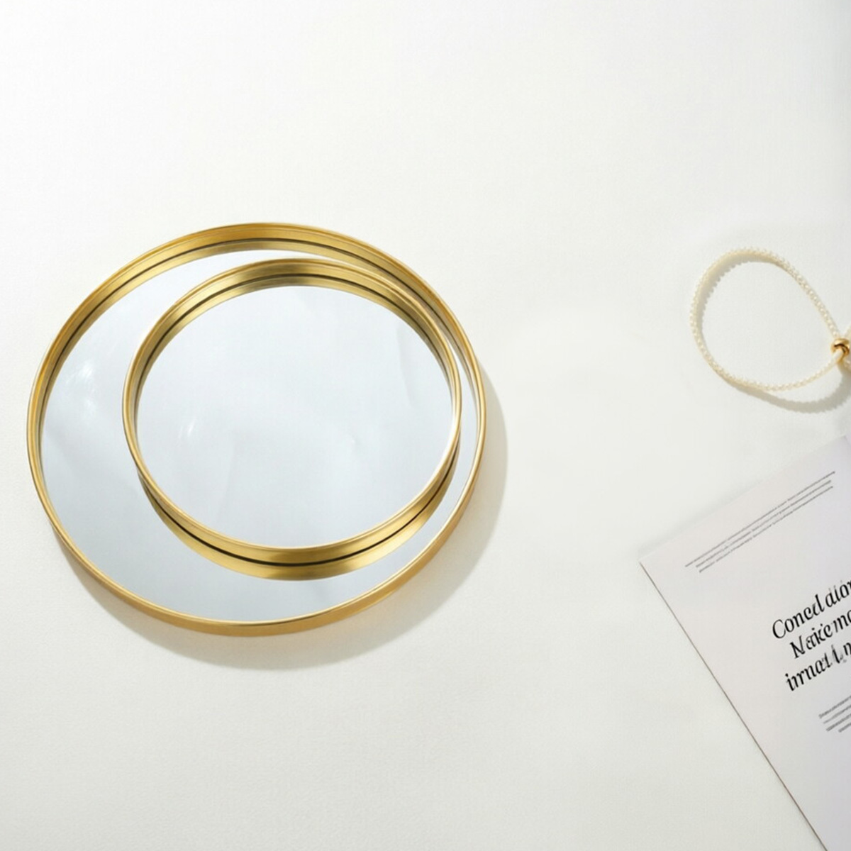 Золотистый круглый поднос с зе – обзор и цена Decorative Mirror