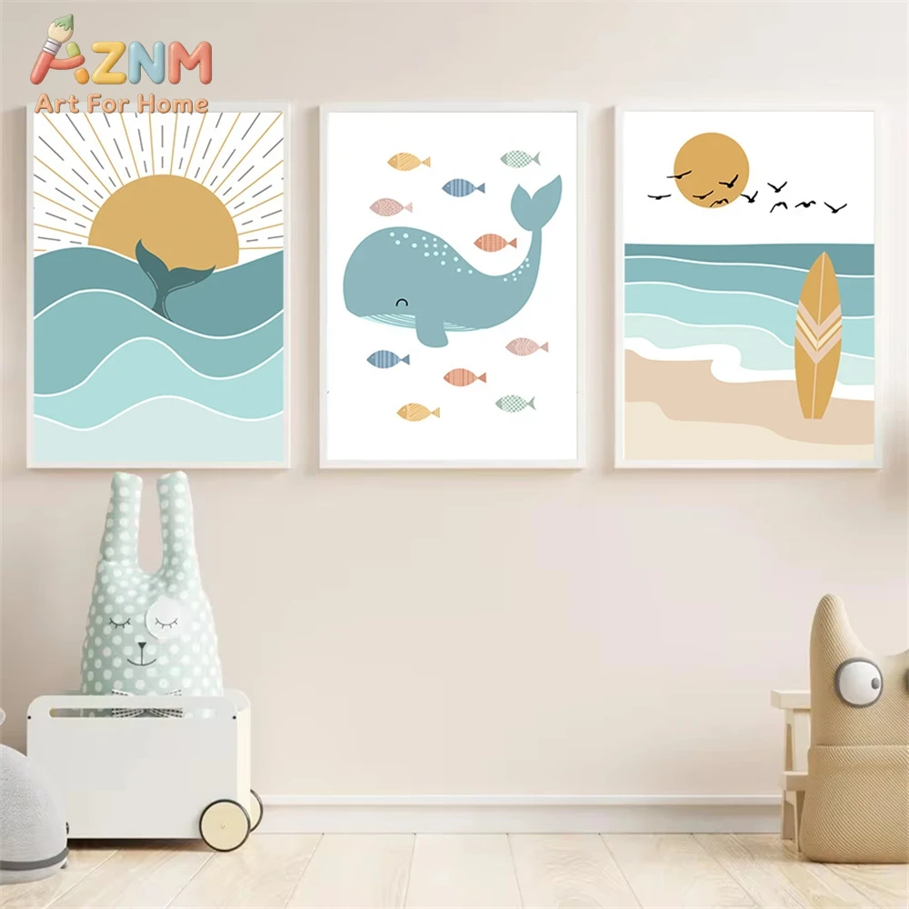 Набор из 9 холстов с морской т – обзор и цена Abstract Canvas Set