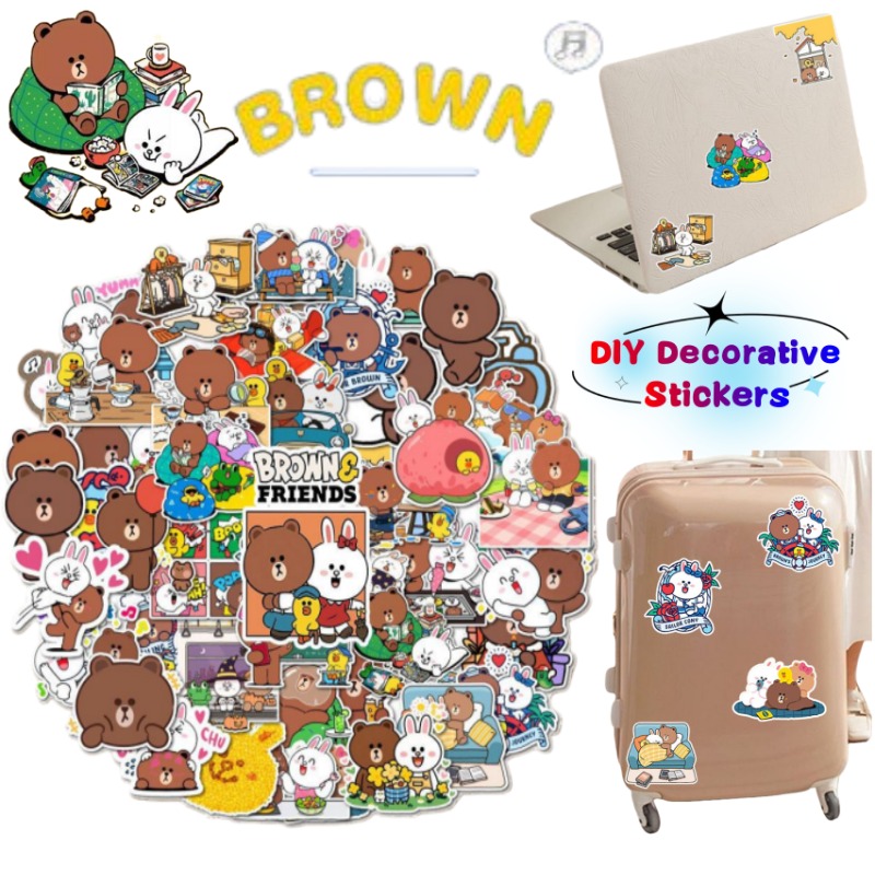 LINE FRIENDS, коричневая Кони, – обзор и цена Wall Sticker