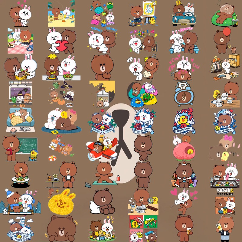 LINE FRIENDS, коричневая Кони, – обзор и цена Wall Sticker
